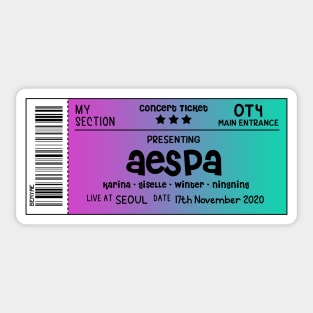 aespa Concert Ticket Sticker